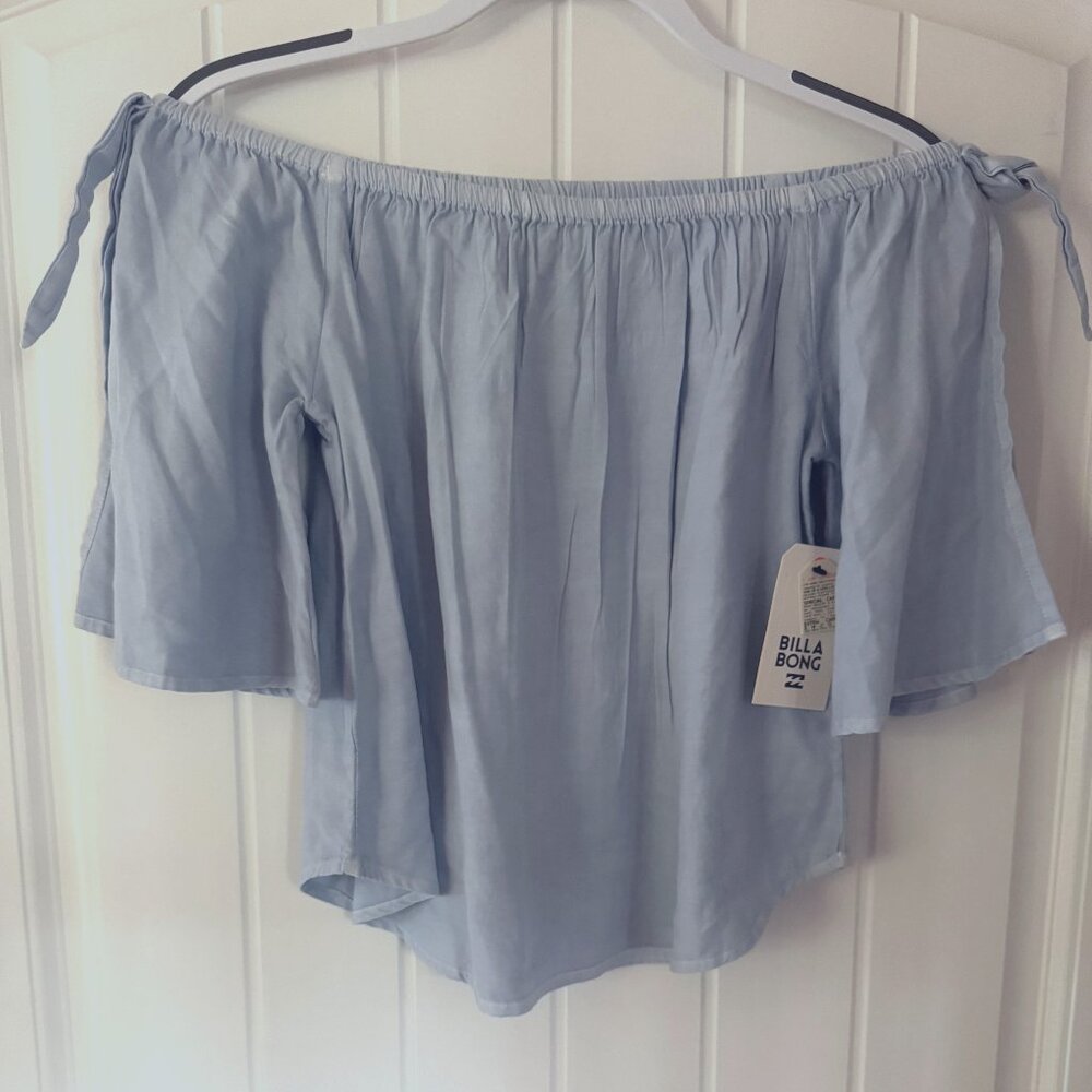 Billabong Baby Blues Chambray Off the Shoulder Top